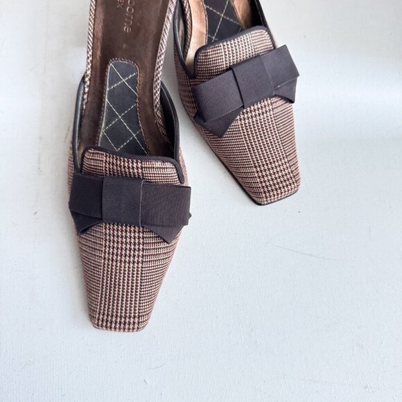Liz Claiborne Plaid Bow Detail Kitten Heel Slides 8.5 - Picture 9 of 10